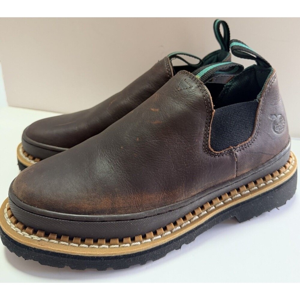 Georgia Giant Boots Womens 7.5 M Romeo Slip On Work Shoe Brown Leather